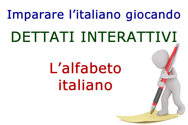 Dettato di italiano sull'alfabeto italiano